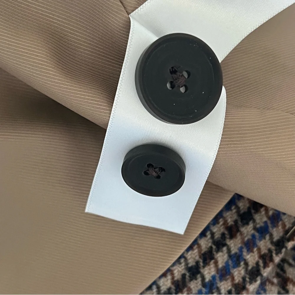 Everlane 80s Oversized Blazer Wool Houndstooth Brown Blue Size 2 NWOT - Picture 11 of 12